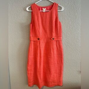 J Crew coral linen dress